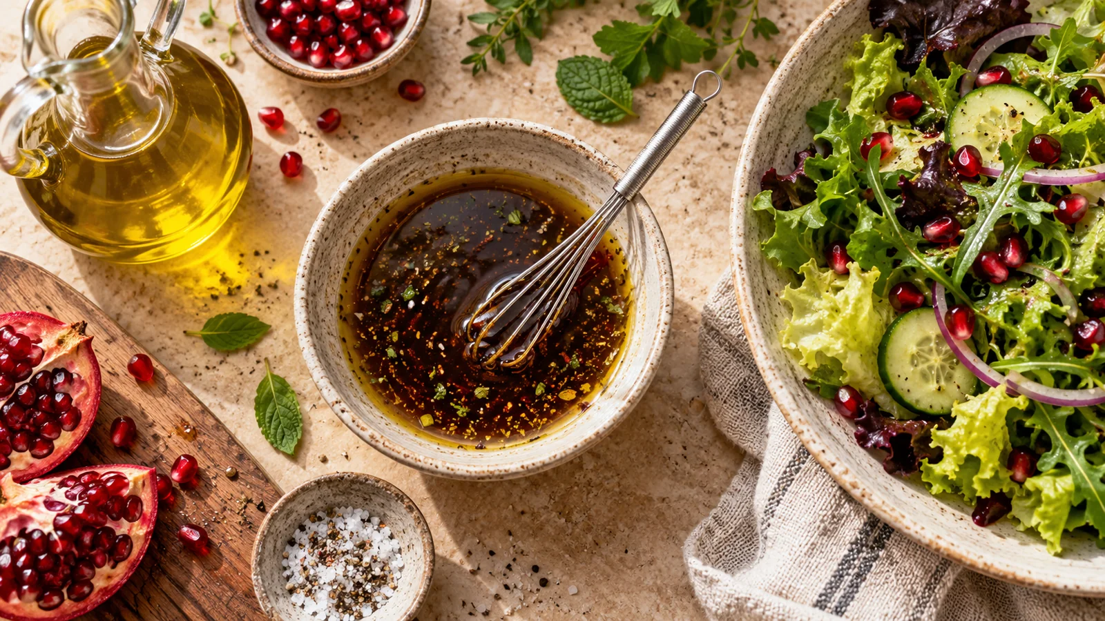 سس سالاد با رب انار و روغن زیتون — انارستون